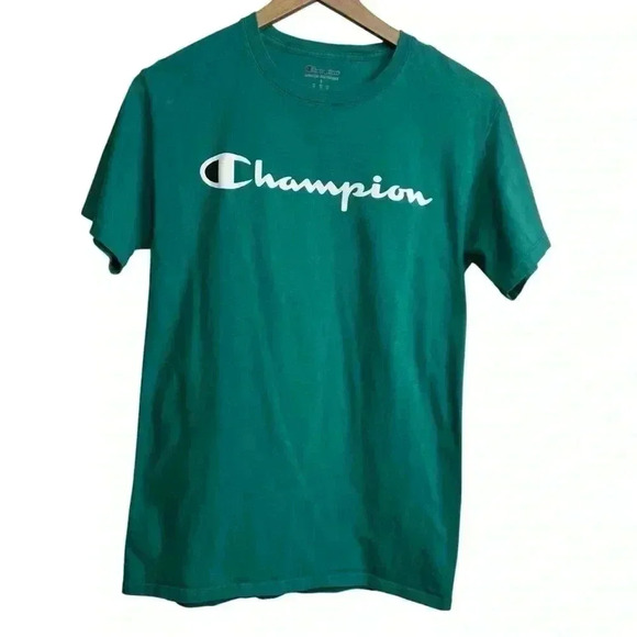 Champion Green Champion Men's Script Jersey Graphic T-Shirt Size Small - Picture 3 of 5